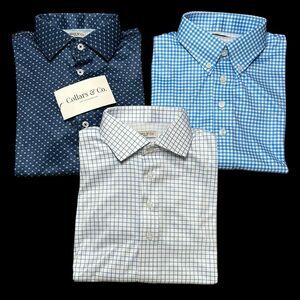 Collars & Co Polo Shirt Mens Small Lot of 3 Pack Dress Collar Preppy Office NEW